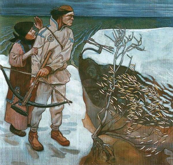 Akseli Gallen-Kallela Joukahainen's revenge Sweden oil painting art